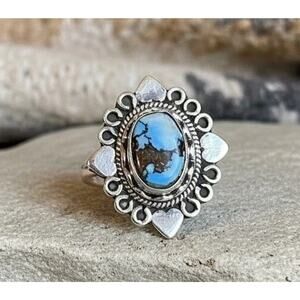 Golden Hills Turquoise and Sterling Silver Ring Size 6 Southwest Native Style
